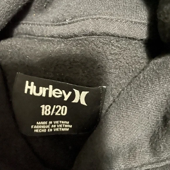 Black Hurley Hoodie, Child size 18/20 - Picture 3 of 3